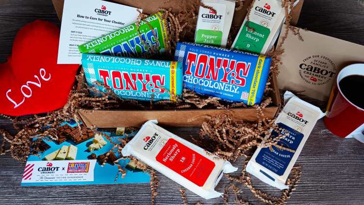 Cabot Creamery and Tony's Chocolonely chocolate and cheese combination gift box / photo by Nicole Adams
